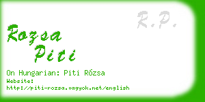 rozsa piti business card